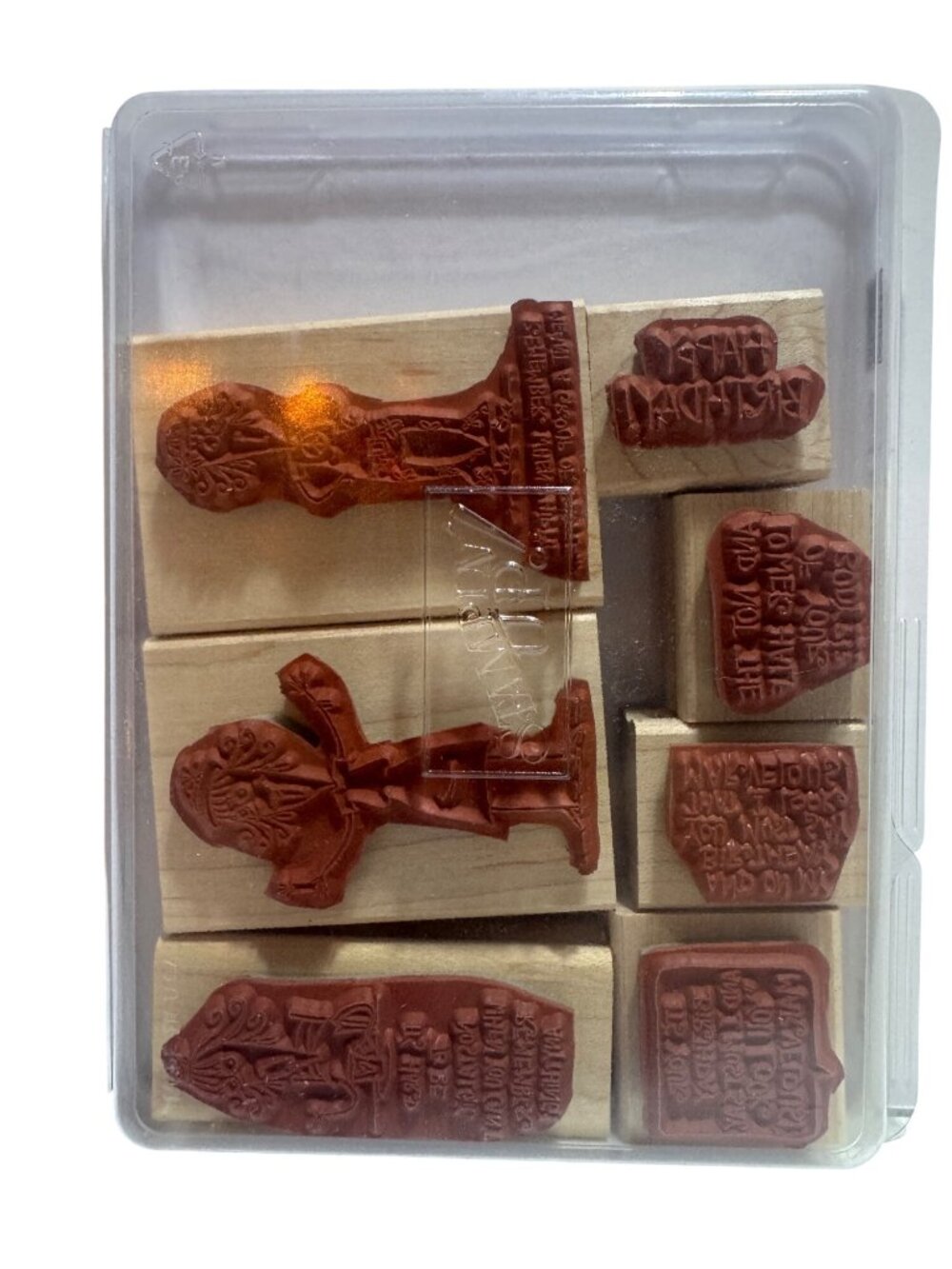 Words By Wanda Stampin Up 2004 Rubber Stamps Set Of 8 Wood Mounted Sentiments - Picture 3 of 4